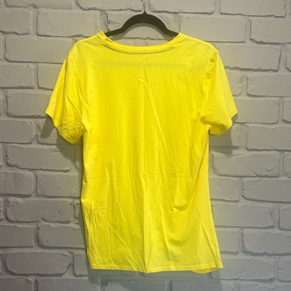 NEW St. John's Bay Bright Yellow Knotted Tee size L - Picture 6 of 7